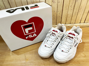 1105★FILA/フィラ DISRUPTOR II HEART ディスラプター 2 ハート レディース スニーカー 厚底 ダッドシューズ ホワイト ハート 24cm ★