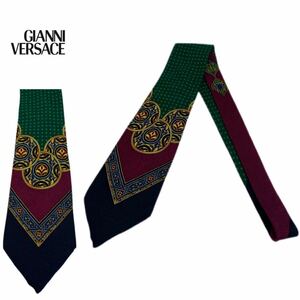 VERSACE VINTAGE 90s GIANNI VERSACE ジャンニ ヴェルサーチ ヴィンテージ MADE IN ITALY イタリア 柄 ドット シルクネクタイ アーカイブ