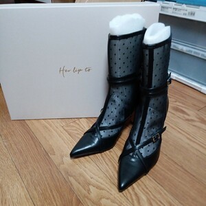 ☆新品未使用☆小嶋陽菜 こじはる/Her lip to ハーリップトゥ Double Belt Ankle Boots サイズ36 ドット 0827-中央-Ya6-z1