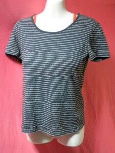 ＵＳＥＤ ラメ入り Ｔシャツ サイズＬ 黒/白系(シルバーラメ入り)