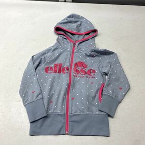 送料無料★ellesse エレッセ★パーカー　ジャージ　スポーツウェア★女の子キッズ　子供　120★グレーピンク　ドット柄　#40601sj96