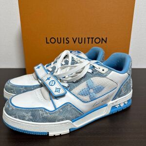 LOUIS VUITTON ルイヴィトン LV トレイナーライン モノグラムデニム ベルクロストラップ スニーカー size 9