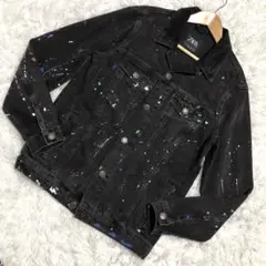 即完売品✨️ZARA デニムジャケット ペイント グレー Mサイズ