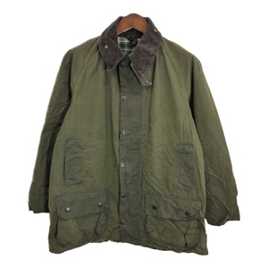 90年代 イングランド製 Barbour バブアー BEAUFORT ビューフォート オイルドジャケット グリーン (メンズ C44/112CM) 中古 古着 R8585