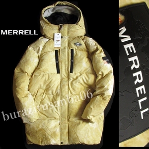 メンズ 105 / XLサイズ 未使用 定価82,500円 MERRELL メレル フーデッド ロング ダウンジャケット ダウンコート Premium Goose Down