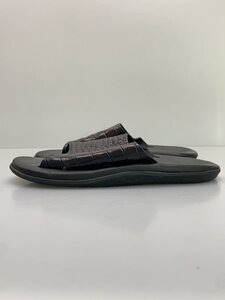 ISLAND Slipper◆クロコ型押し/サンダル/US9/BLK