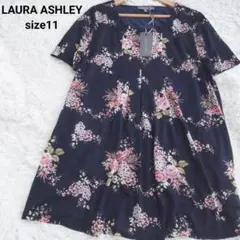 美品 LAURA ASHLEY ゆったり　花柄ブラウス チュニック　プルオーバー