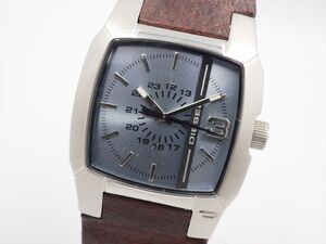 24087b【1円スタート】DIESEL ディーゼル DZ-1123 スクエア ライトブルー メンズ 時計 クオーツ ケース37mm