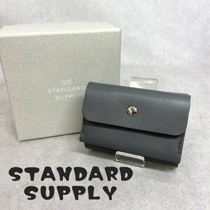 未使用 STANDARD SUPPLY スタンダードサプライ PAL TRIFOLD WALLET 42001161200 三つ折り 財布 牛革 グレー レディース メンズ 日本製 鞄