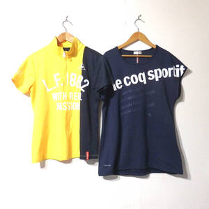 【送料無料】ルコック半袖シャツ、Tシャツ２枚セット/ルコックゴルフコレクション　レディース　Lサイズ　le coq sportif GOLF