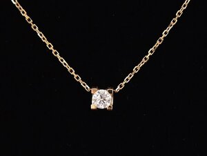 カルティエ Cartier ダイヤネックレス Cドゥカルティエ Au750 K18 0.19ct 一粒ダイヤ イエローゴールド GIA鑑定書 ケース 箱付 → 2411LS08