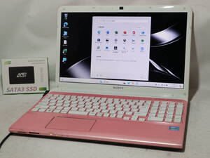 Core i7 ★ クワッドコア ★ VAIO ピンク ★ win 11 ≪ 爆速SSD 仕様 ≫メモリ16G/SSD1TB(新品) /Bluetooth/WiFi/WebCam/DVD/office 2021