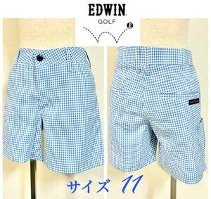 EDWIN Premiere　エドウィン プレミア　ゴルフウェア　ハーフパンツ　カーゴデザイン　ブルーチェック　レディース11