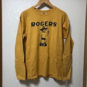 日本製 ダブルワークス ウエアハウス 長袖 Tシャツ Mサイズ brown 美中古 DUBBLE WORKS warehouse ロンT 茶 アメカジ 古着 made in JAPAN