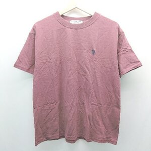 ◇ U.S. POLO ASSN. ラウンドネック カジュアル ロゴ 半袖 Tシャツ サイズF ワインレッド レディース E