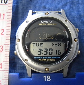 動作品 CASIO ムーングラフ　GMW-61 クオーツ　ALARM MOON GRAPH ムーンフェイズ メンズ 腕時計 quartz moon phase