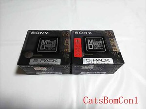 [未開封] MD ミニディスク 計10枚 (5枚パック×2) SONY COLOR COLLECTION ONYX BLACK 74分 日本製 録音用