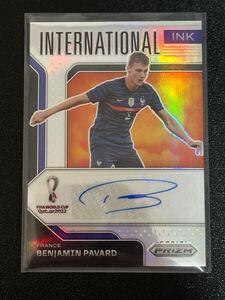 Benjamin Pavard 直筆サインカード 2022 Panini Prizm World Cup カタールW杯　International Ink silver 199シリ Auto フランス France