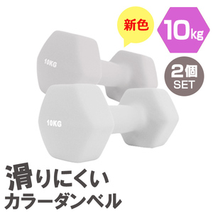 ダンベル 10kg 2個セット ライトグレー 筋トレ メンズ レディース 鉄アレイ トレーニング エクササイズ ダイエット 器具 二の腕 おしゃれ