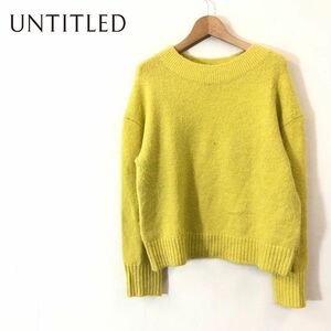 1K2975-F◆ untitled アンタイトル ニット セーター トップス ◆ size2 ナイロン アクリル ウール イエロー 古着 レディース 秋冬