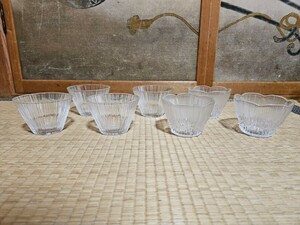 昭和レトロ ガラス デザート かき氷 フルーツ つゆ器 小鉢 アンティーク used コレクション 当時物 セットビンテージ