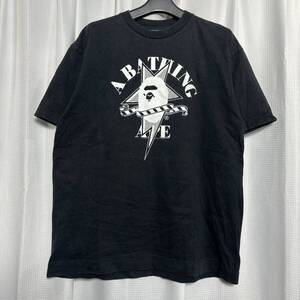 □/A BATHING APE/アベイシングエイプ/サイズＬ/ブラック/黒/Ｔシャツ/半袖/クルーネック/スター/星/サル/プリント/BAPE/ベイプ/