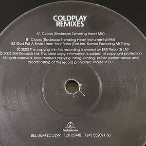 COLDPLAY/REMIXES/レコード/中古/Clocks/God Put A Smile Upon Your Face/DJ/CLUB