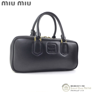 ミュウミュウ （MIUMIU） アルカディ ラージ レザー ハンド ショルダー バッグ 5BB148 ブラック（新品）