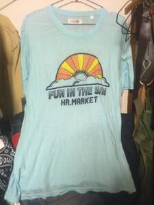 2208ハリウッド ランチ マーケットHOLLYWOOD RANCH MARKET聖林HRMハリランチSUN RISEサンライズTシャツ1カットソー サーモン