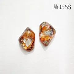 No.1553 大ぶり レジンピアス レジンイヤリング ハンドメイドピアス