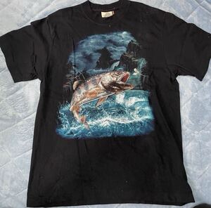 ロックイーグル　ROCK EAGLE 半袖Tシャツ　Ｌサイズ　ヤマメ　渓流　魚 古着　ラージ