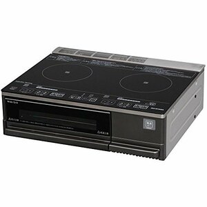 【中古】 アイリスオーヤマ IHクッキングヒーター 2口 IHコンロ グリル タイプ 200V 据置型 ブラック IHC