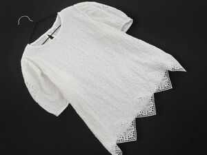 ZARA ザラ レース パフスリーブ カットソー size13-14(164cm）/白 ■◆ ☆ eec8 子供服