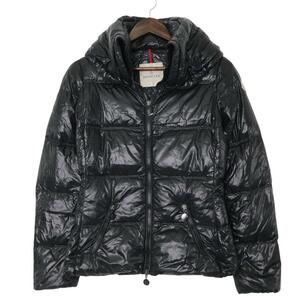 モンクレール MONCLER アリソ ALISO ダウン ジャケット ブルゾン ジャンパー ナイロン ロゴ ワッペン 00 XS ブラック レディース