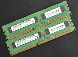 4GB 2枚組 (合計:8GB) PC3-14900E DDR3-1600 ECC 1.5V 2Rx8 両面実装 240pin ECC Unbuffered DIMM MT Micron (管:SA6035 x2s