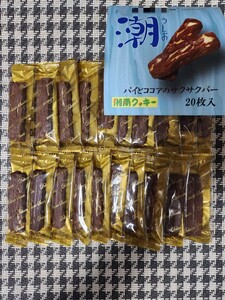 湘南クッキー　湘南銘菓　潮(うしお)　パイとココアのサクサクバー　20枚　★　外箱開封済み　ポストへ投函★割れる場合あり