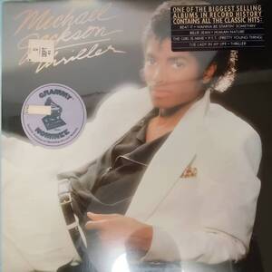 奇跡 未開封シールド！米EPICオリジLPステッカー2種 Michael Jackson / Thriller 1982年 QE 38112 Quincy Jonesマイケル・ジャクソンSealed