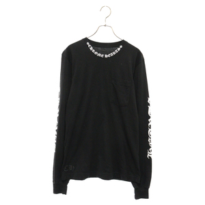 CHROME HEARTS クロムハーツ Neck Logo L/S Tee ネックロゴロングスリーブTシャツ 長袖カットソー ブラック/ブホワイト