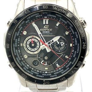 仙104【稼働/1円スタート】CASIO EDIFICE EQW-M1000D 腕時計 電波ソーラー デイト クロノグラフ カシオ エディフィス メンズ 黒文字盤