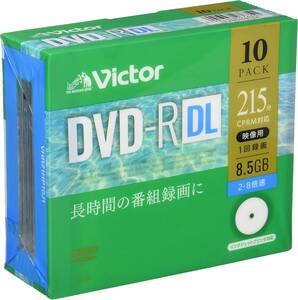 ビクター Victor 1回録画用 DVD-R DL CPRM 215分 10枚 片面2層 2-8倍速 VHR21HP10J1