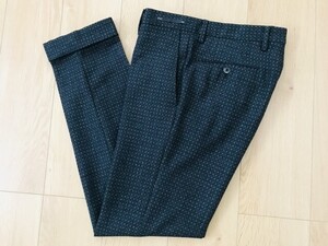 【良品】PT01＊super100sウールパンツ＊濃グレー系＊46