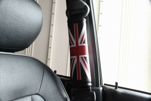 送料込　ユニオンジャックシートベルトパッド　イングランド　英国　イギリス　BMW ミニクーパー S アクセサリー ミラジーノに流用