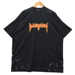 BALENCIAGA バレンシアガ 品番 694576 メタルロゴ 加工Tシャツ 半袖 ブラック サイズ 2 正規品 / 36144