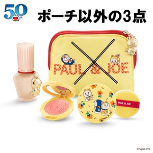 ⑧化粧品未使用 PAUL&JOE ドラえもん 50th コラボ モイスチュアライジング ファンデーションプライマー プレストパウダー チーク ポーチ無