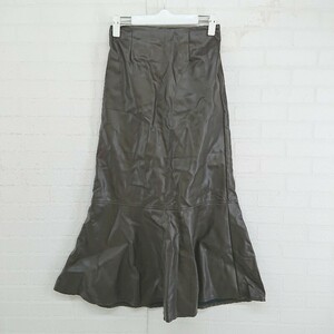 ◇ OLIVE des OLIVE フェイクレザー ロング マーメイド スカート サイズ F ダークブラウン レディース E