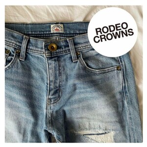 RODEO CROWNS ロデオクラウンズリペアカットオフデニムパンツ/XS