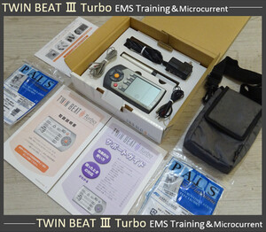 ★美品 腹筋・筋肉運動 プロ仕様EMSマシン Twin Beat Ⅲ Turdo シェイプアップ 痩身 ダイエット美容器 スキンケア美顔器 伊藤超短波 元箱★