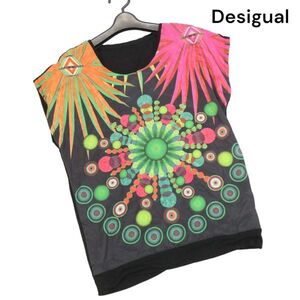 Desigual デシグアル 春夏 プリント♪ フレンチスリーブ カットソー トップス Sz.S　レディース　K4T00589_5#D