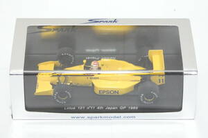 7721K/未開封◇Spark スパーク 1/43 S1761 Lotus 101 no11 4th JAPAN GP 1989 Nelson Piquet/ロータス 日本GP/タバコデカール付