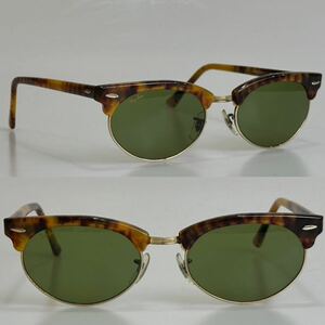 90s B&Lレイバン★クラブマスター オーバル リアルトータス #3ガラスレンズ★ビンテージ 廃盤品 USA ボシュロム/ray-ban アメカジ